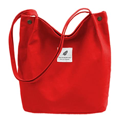 oukesin Bolso de Lona para Mujer Bolso de Hombro de Gran Capacidad Turismo Informal,Rojo