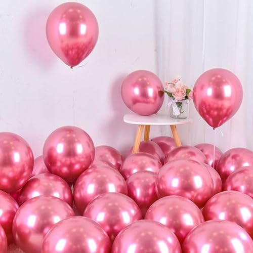 Image of Red Chrome Balloons, 30pcs Red Chrome Metallic Balloons for Birthday Decorations, Anniversary, Engagement, Wedding Decorations, Baby Shower, Festival Party Decorations (30 Pcs, Red Ch)