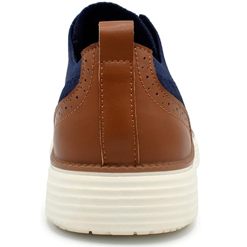 Image of AKADEMIKS Mens Olney Wingtip Knit Oxford, Sleek Breathable Dress Shoes