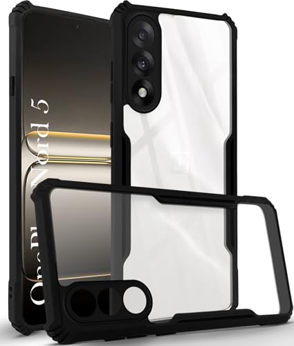 Image of Jkobi Hybrid Back Cover Case for Oneplus Nord 5 (Shockproof with Polycarbonate Clear Panel | Professional Black)