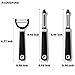 Rainspire 3-Piece Peeler Set, Premium Swivel Vegetable Peeler, Kitchen Gadgets Apple Peeler Potato Peeler Veggie Peeler Fruit Peeler, Dishwasher Safe Kitchen Accessories, Black