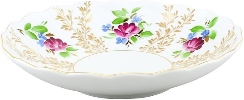 Lomonosov Imperial Porcelain Cookie Pastry Dish Golden Grasses TULIP 8.5"