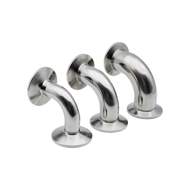 Tri Abrazadera de Acero Inoxidable, instalación de tuberías con Codo de 90 Grados | SUS316,45mm Ferrule 64