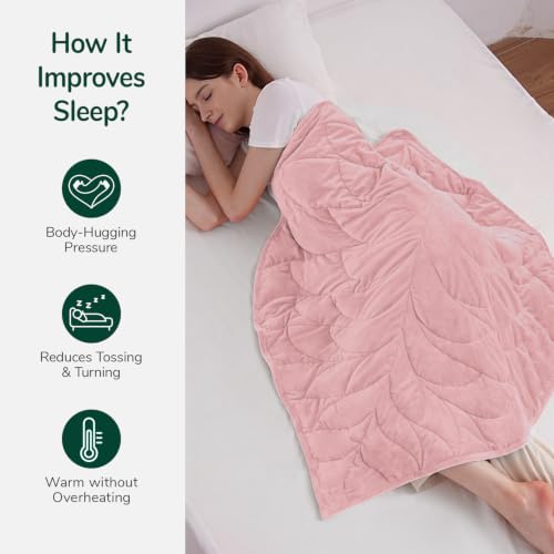 Image of Kaisa Weighted Blanket for Adults 7lbs 41 inch x 53 inch, Soft Heavy Cozy Luxury Crystal Velvet Small Weighted Lap Blanket, All-Season Blanket, Machine Washable, Dark Pink