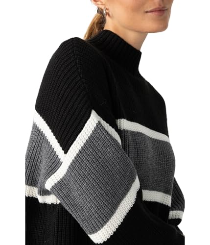 Sanctuary Women's Mock Neck Stripe Sweater3