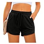 Aloodor Womens Athletic Shorts Running Dolphin Shorts with Pockets and Drawstring - Image 2