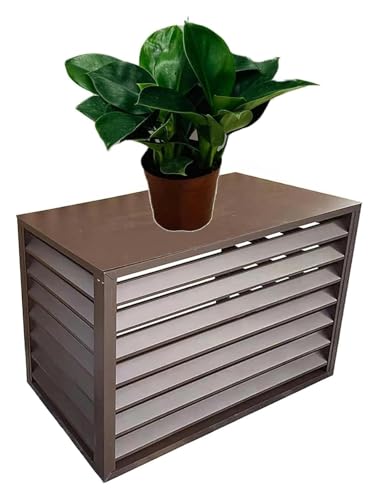 エアコン室外機カバー, ルーバー室外機カバー, 保護グリル、アルミ製エアコン棚、屋外に最適(110x60x80cm)