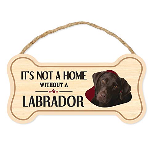 Crazy Novelty Guy Dog Bone Wood Sign, Chocolate Lab