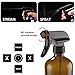 THETIS Homes Empty Amber Glass Spray Bottles with Labels - 16oz Refillable Container for Essential Oils, Cleaning Products (6 pack)