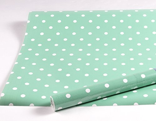 i.stHOME Klebefolie Dots Vintage Mint - Möbelfolie Punkte Dekorfolie gepunktet 45x200 cm - Selbstklebende Folie Retro - Bastelfolie Cover
