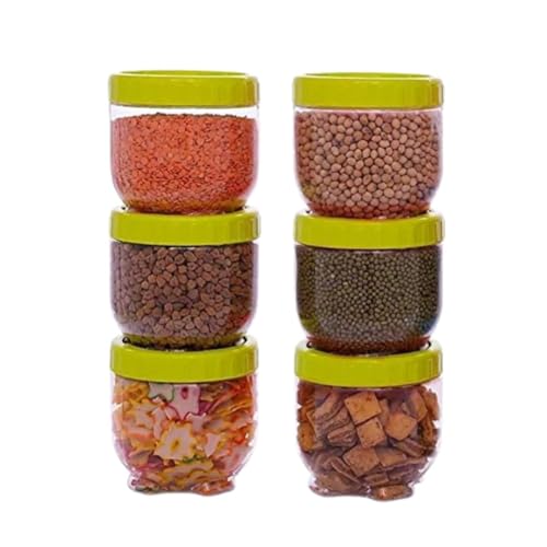 Image of 250ml Transparent Plastic Container & Jar Set for Kitchen Storage Dabba Set for Dry Fruits, Spices, Herbs & Dry Masala |Small Storage Boxes for Hotels, Restaurants, & Cloud Kitchens Set of 6