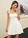 KUTUMAI Lace Square Neck Mini Dress Flowy A Line Short Graduation Dresses for Women Summer 2026 White M