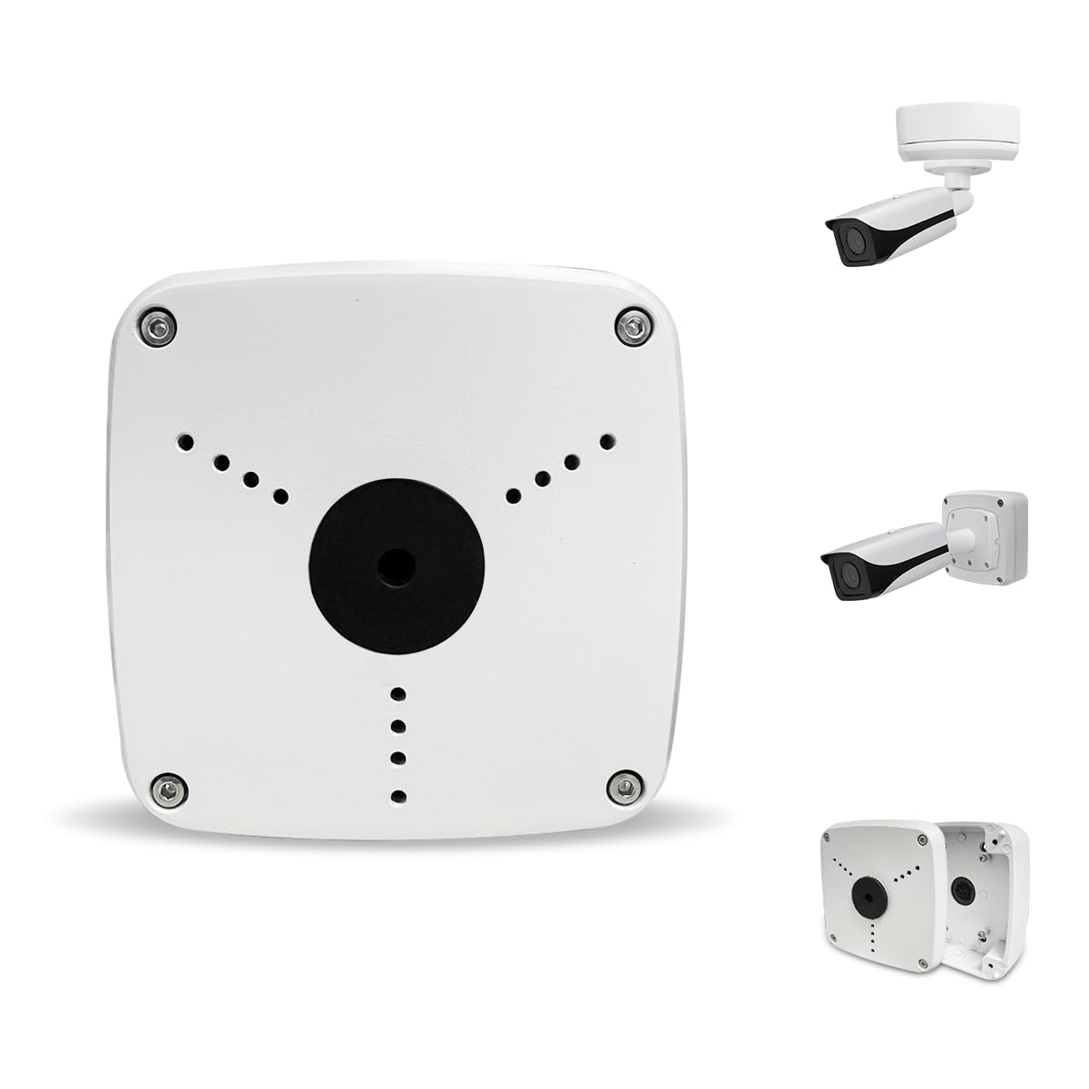 WE-PFA122 Boîte de jonction en aluminium pour caméras IP Dah Bullet, support de montage étanche avec dissimulation de câble, blanc (lot de 1)