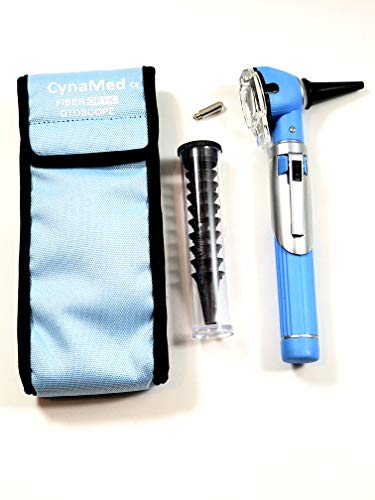 Cynamed Mini Otoscope Set-Pocket Size, Fiber Optic Otoscope Diagnostic Ear Care Tool-Pocket Otoscope (Light Blue)