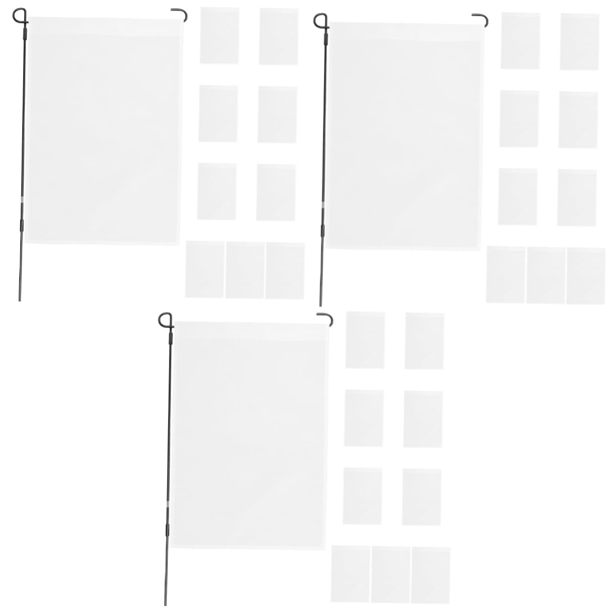 Toddmomy 3 Sätze Reinweiße Gartenflagge Willkommensflagge Für Den Außenbereich Blanke Flaggen DIY Gartenflagge Gartenflaggen Für Draußen Blanke Rasenflaggen Einfache 10 Stück * 3