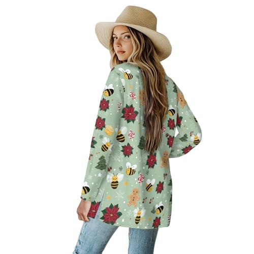 Image of Women's Open Front Cardigan Long Sleeve Loose Sweater Lightweight Soft Cardigan Jackets