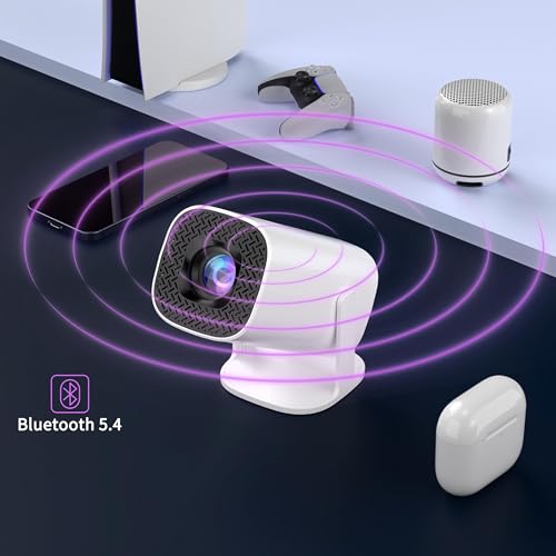 Image of Portable Mini Projector 4K Support, Full HD 1080P Android 11 Smart Projector with WiFi 5G & Bluetooth 5.0, 180 Rotatable Home Cinema Projector (Hy Projector)