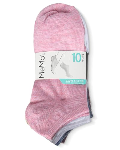 Image of MeMoi Women's 10-Pack Low Cut Ankle Socks, Running, Gym, Fitness Apparel