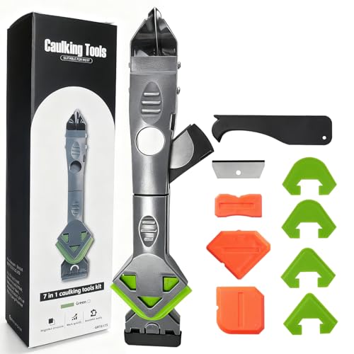 7 in 1 Upgraded Silicone Caulking Tool Kit; Multifunctional Caulk Removal Tools Set,Professional Caulk Scraper Tool for Sealant,Grout and Silicone Smoothing,Silicone Remover for Home Renovation - Image 3