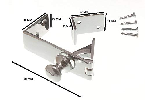 5 X Chromed Heavy Duty Counter Flap Catch/Latch Stay with Screws