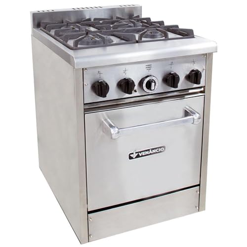 Fogão Industrial Venâncio Inox 4 Bocas com Forno Don Bidone