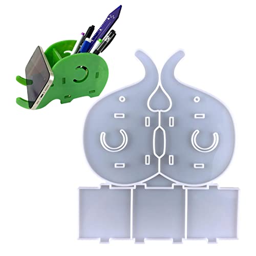 ZEBROAU Moule en silicone en forme d'éléphant, support de téléphone portable, moule de moulage en résine époxy pour bricolage, support de téléphone, boîte de rangement, facile à démouler et à nettoyer Cover