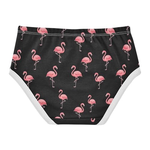 Cotton Toddler Underwear Floral Pink Flamingos Solid Black Panties for Girl Designer Briefs Kids Undies 2t2