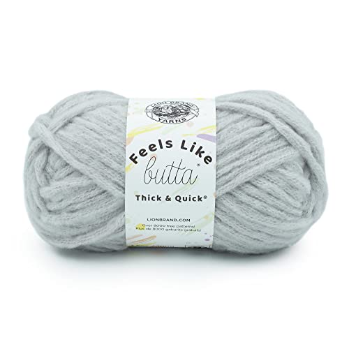 Image of Lion Brand Yarn Feels Like Butta Thick & Quick Bulky Yarn, Quiet Grey
