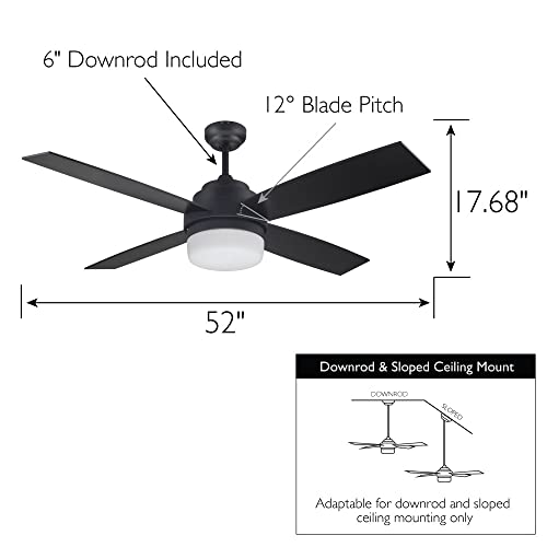 Image of Design House Cali Ceiling Fan, 52 inch, Matte Black