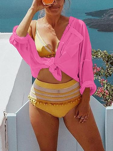 Image of Breezy Lane Beach Cover Up for Women Button Down Shirt Swimsuit Coverup Bathing Suit Cover Ups for Swimwear Vacation