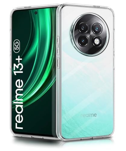 Image of WOW IMAGINE Transparent Back Cover Case for Realme 13 Plus 5G | Realme P1 Speed 5G | Raised Bumps for Full Device & Camera Protection Shockproof TPU Silicone Back Case Mobile Cover - Transparent