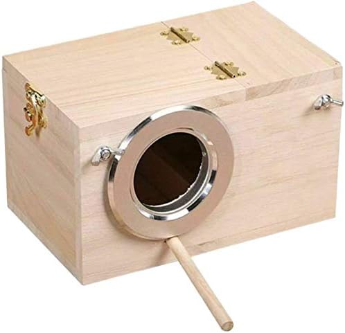 YueYueZou 3 Size Parakeet Nesting Box, Wood Budgie Cockatiel Finch Lovebirds Parrot Aviary Mating Box (Small)
