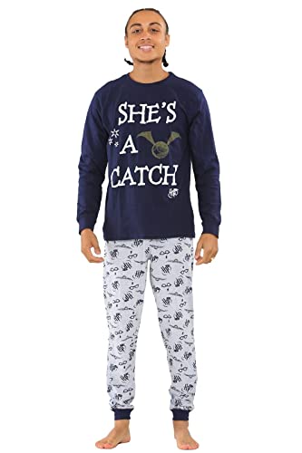 Harry Potter Matching Couple Pyjamas, Quidditch Long Sleeve Pjs, Cotton Nightwear for Mens Women UK