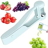 Traubenschneider für Kleinkinder, Obstschneider für Tomaten, Kirschen, Erdbeeren, Edelstahl, Traubenschneider für Babys 1–3, ergonomisch, rutschfester Griff, einfacher Kot, leicht zu reinigen, 1 Stück