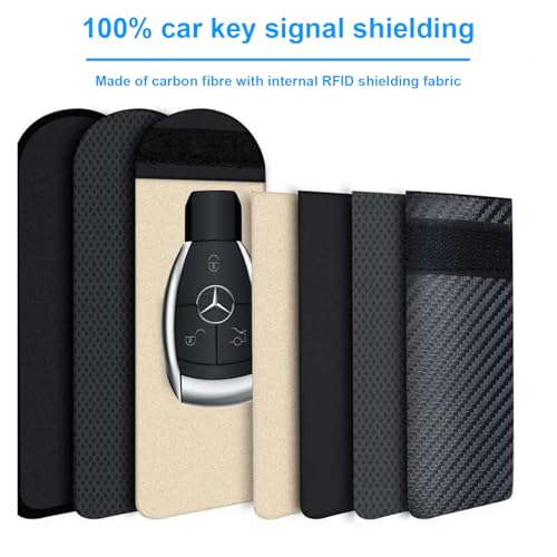 2 Stück Keyless go Schutz Autoschlüssel Hülle, RFID Blocker Autoschlüssel Schutz Keyless Hülle, Faraday Tasche Faraday Bags, Schlüsseltasche Diebstahlschutz(Rot, Blau)