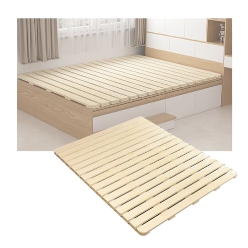 Somier de madera maciza con listones tipo rollo con soporte horizontal resistente para colchón, diseño plegable para sofá, colchón, protección de cintura y mejora de la comodidad, 60 x 120 cm