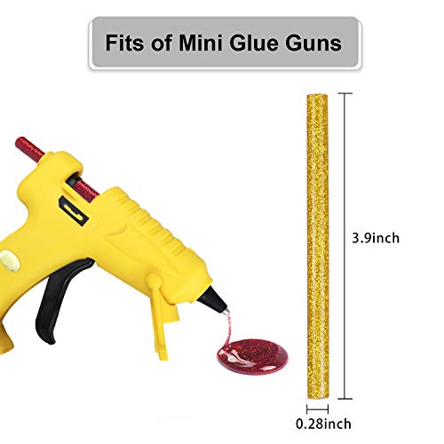 Gwybkq Mini Glitter Hot Glue Sticks 14 Colored for DIY Art Craft,4 inches 80 pcs - Image 6