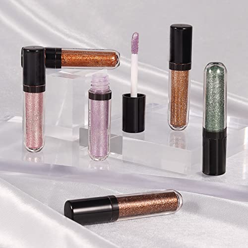 Evpct 6 Colors Gold Liquid Glitter Eyeshadow Colorful Liquid Eyeliner Set Silver Shimmer Sparkle Shiny Light Glitter Metallic Pigment Eye Shadow Liner Makeup Palette Kit Quick Drying Longwearing B #TOP5