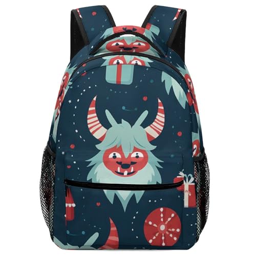Merry Krampus Backpack 16.5 Inch Daypack Travel Laptop Back Pack Shoulder Bag
