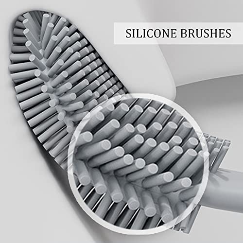 Silicone Toilet Brush, Wall Mounted Toilet Brush And Holder, Toilet Brush And Holder Set (Pink) #TOP1