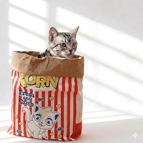 Durable Kraft Paper Cat Tunnel Bag Extra Large Crinkle Sack for Indoor Cats & Kittens 29.5 Collapsible Interactive Toy for Hiding & Hunting Fits Bunnies Rabbits and Ferrets