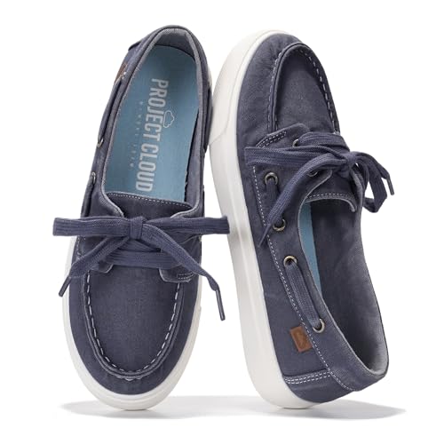 Image of Project Cloud Canvas Sneakers for Women - Memory Foam Slip On Shoes Women Footwear - Lightweight and Non Slip Fashion Sneakers (Seasalt)