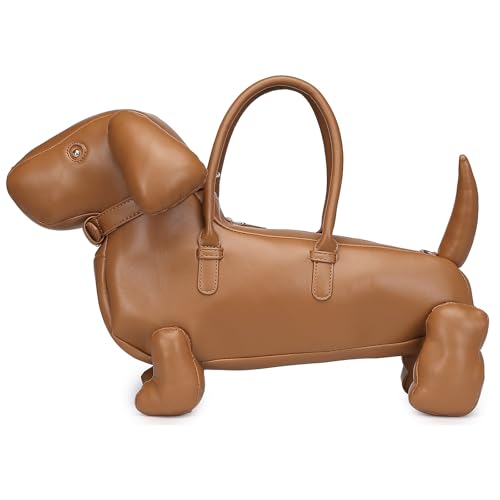 Image of Women PU Leather Unique Novelty Dog Shaped Crossbody Shoulder Bag Handbag Purse