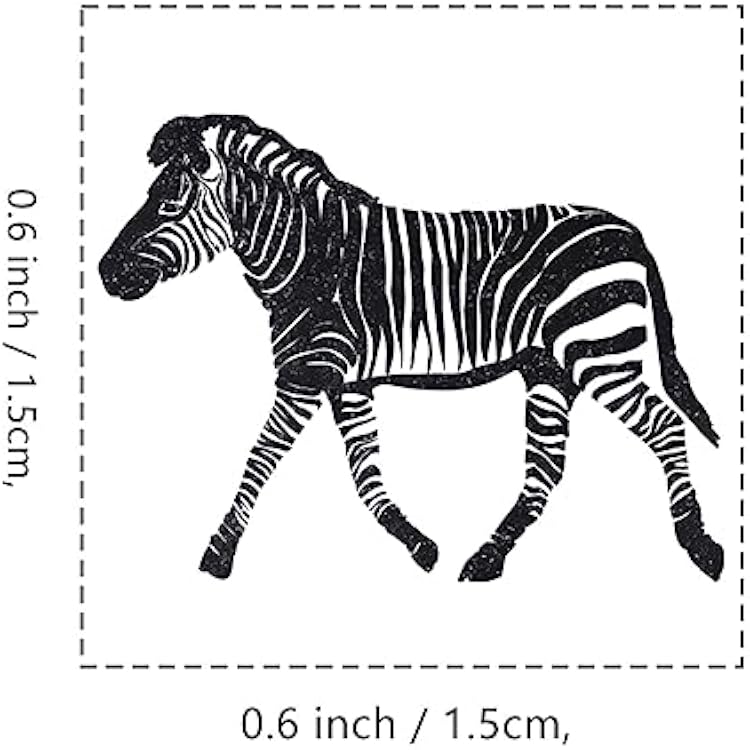 Zebra Rubber Stamp, 3/5 Inch Small Mini Stamp for Scrapbooking Card Making Planner