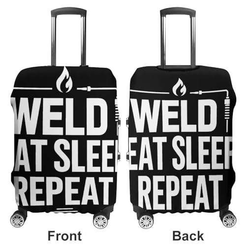 Welder Weld Eat Sleep Repeat Luggage Covers Washable Travel Suitcase Cover Elastic Baggage Protector3