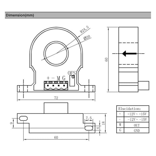 Capteur de courant Hall haute precision QNLC2 transformateur de fuite CT