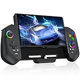 スイッチ コントローラー 7色RGBライト 携帯モード専用コントローラー for Switch グリップ コントローラープログラム編集機能 ジャイロセンサー搭載 振動 連射機能 有線接続モード Switch/OLEDに対応