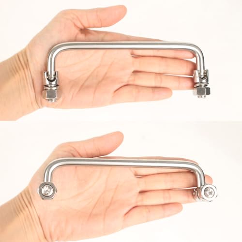 Image of 304 Stainless Steel Folding Handle 90 Degree Folding Pull Handle,Cabinet Handle Toolbox Handle,2 Pack (Hole Center 6.0in)