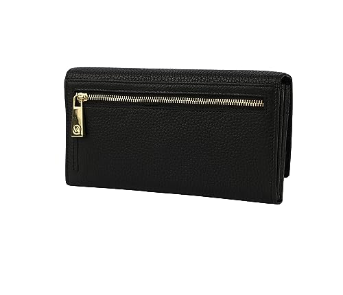 Womens Wallet Italian Leather Vera Pelle Type Made In Italy Purse (Black)3