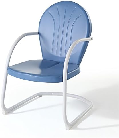 Ergode Ultimate Relaxation: Griffith Metal Outdoor Furniture - Durable Steel Chair in Sky Blue Finish for Long-Lasting Comfort